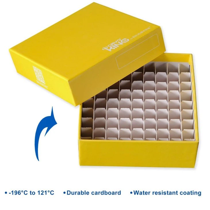 CryoKING 81/100-well 2 Inch Cardboard Freezer Box, Fit 0.5mL/1.5/2.0mL Centrifuge Tubes Vials